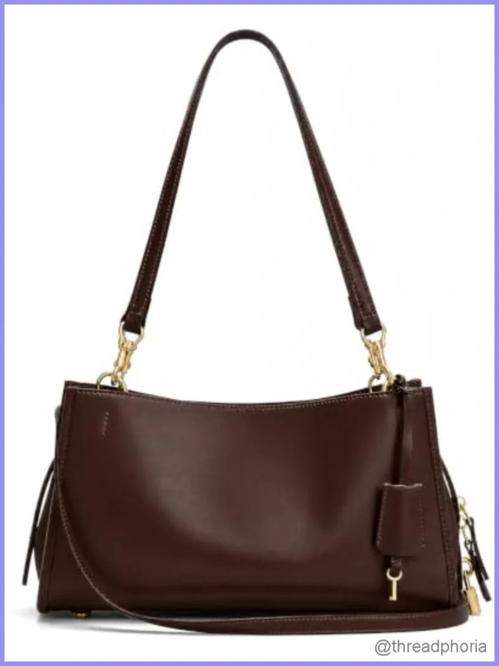 Vintage PU Leather Shoulder Bag Hobo Tote Lock Multi-Pocket Work Bag